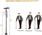 Folding Cane with LED Light- Non-Slip Grip Handle for Men and Women, Collapsible Walking Stick