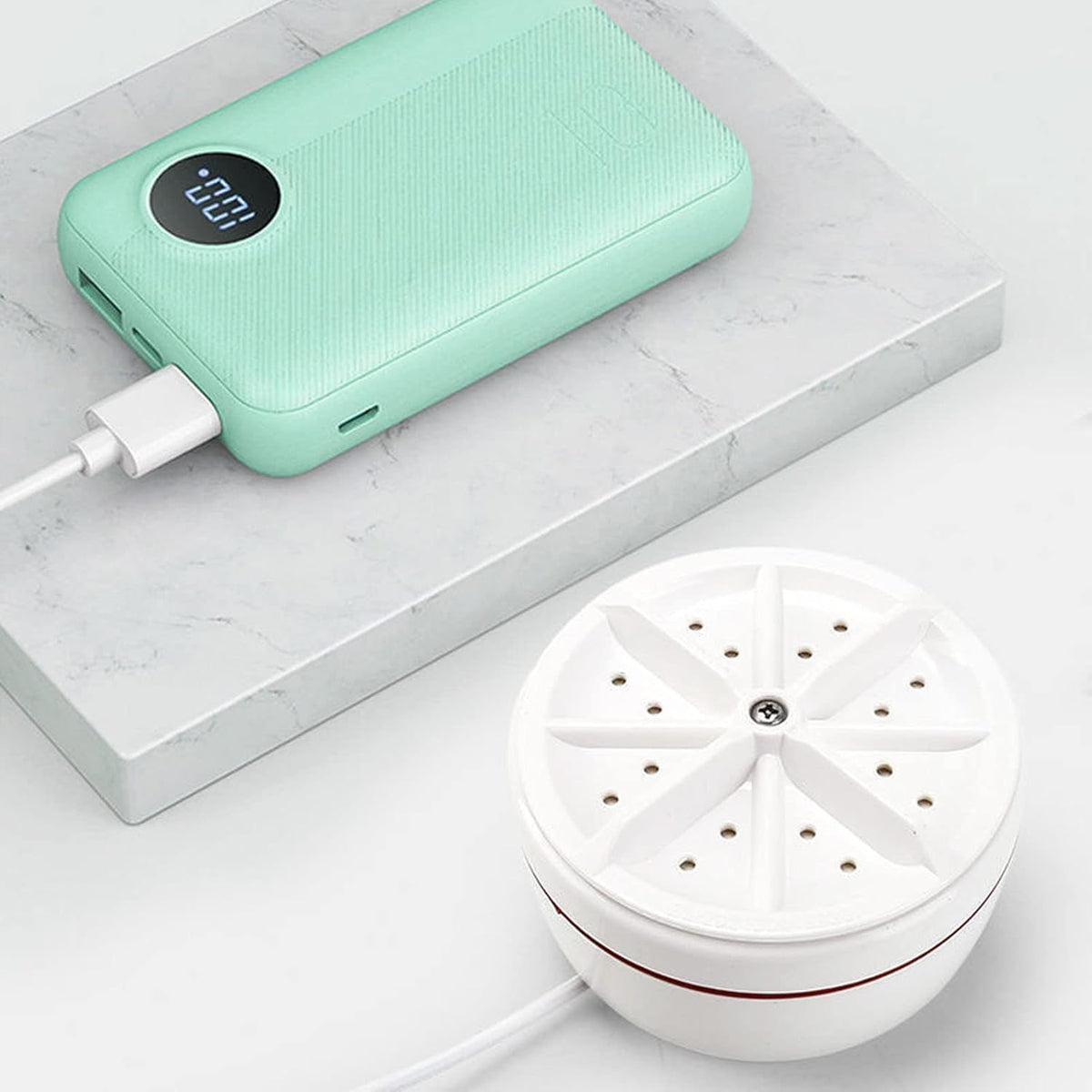 2In1 Mini Washing Machine Portable Rotating Ultrasonic Turbine Washer - UNOFLASH