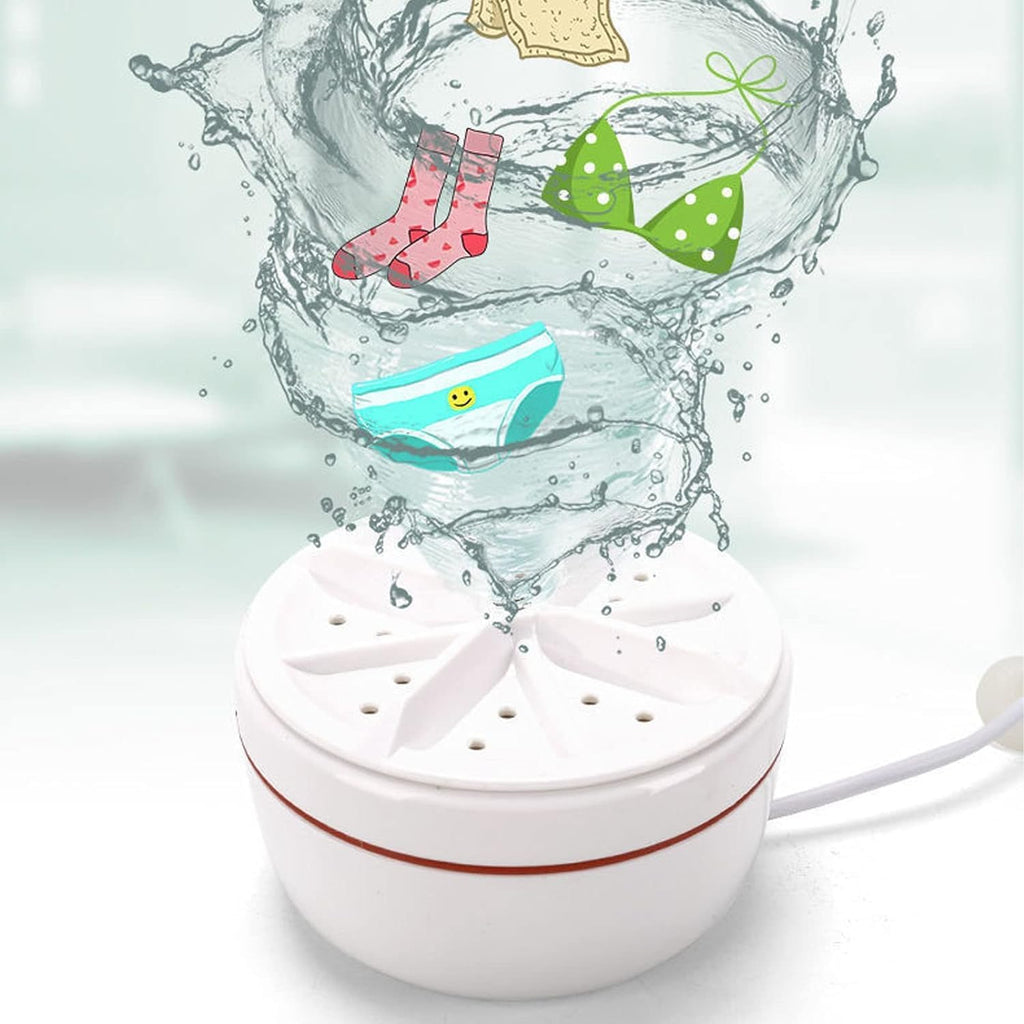 2In1 Mini Washing Machine Portable Rotating Ultrasonic Turbine Washer - UNOFLASH