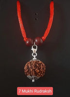 7 Mukhi Rudraksha Silver Capped Pendant