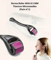 Derma Roller With 0.5 MM Titanium Microneedles (Pack of 1 )