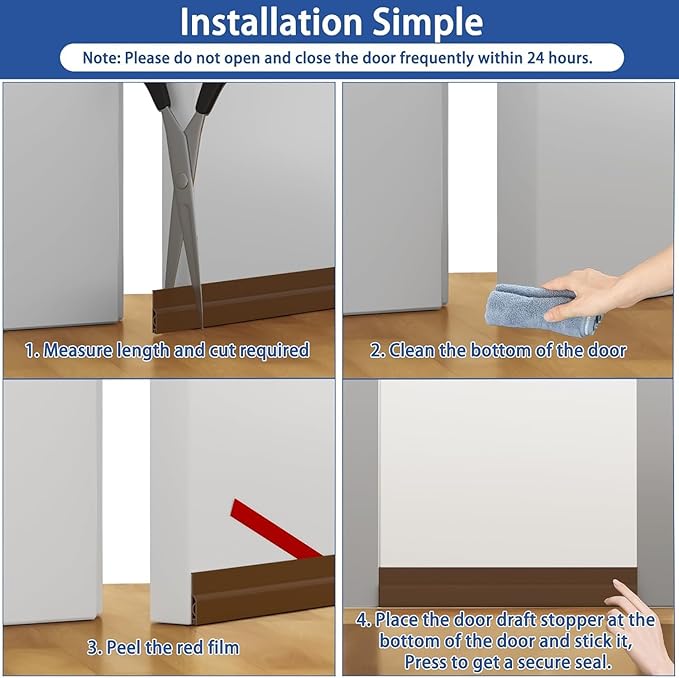 Door Gap Filler for Bottom of Door | Silicone Door Bottom Sealing Strip with Strong Adhesive - UNOFLASH