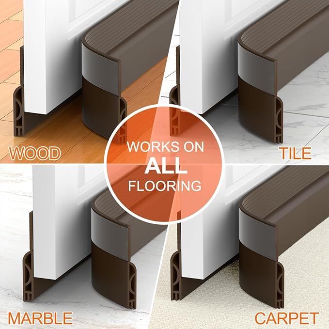 Door Gap Filler for Bottom of Door | Silicone Door Bottom Sealing Strip with Strong Adhesive - UNOFLASH