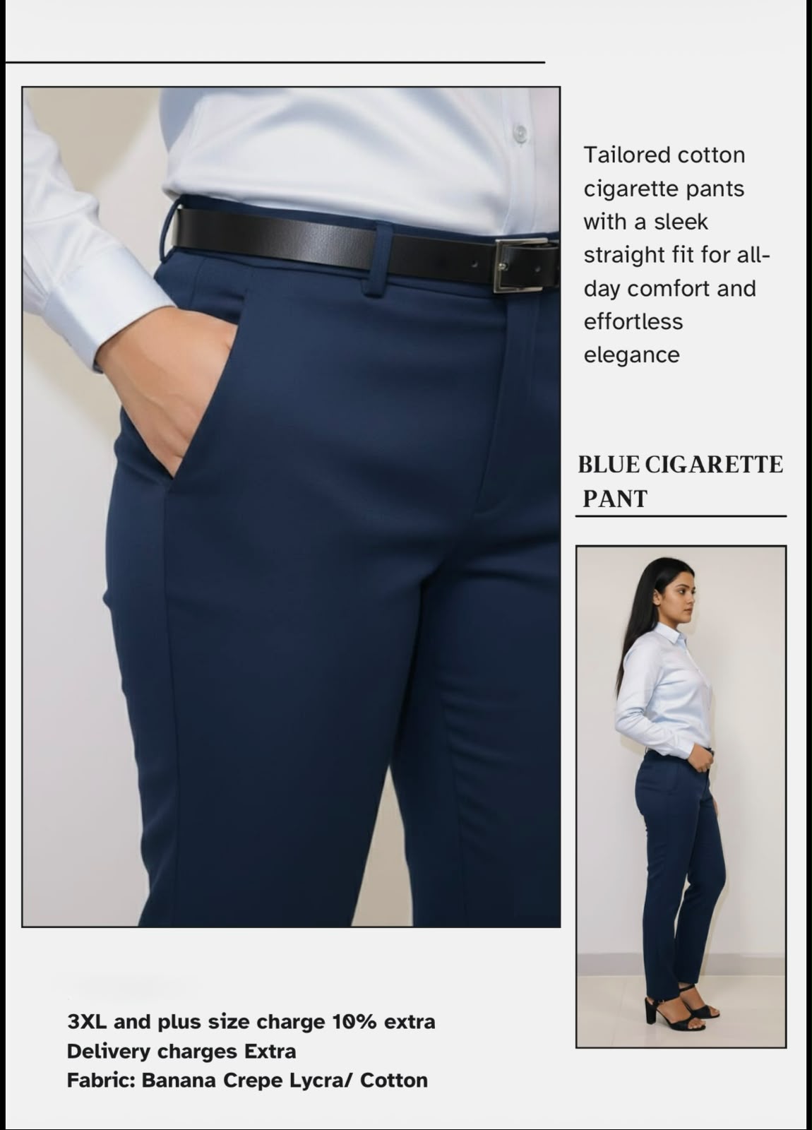Blue cigarette pant