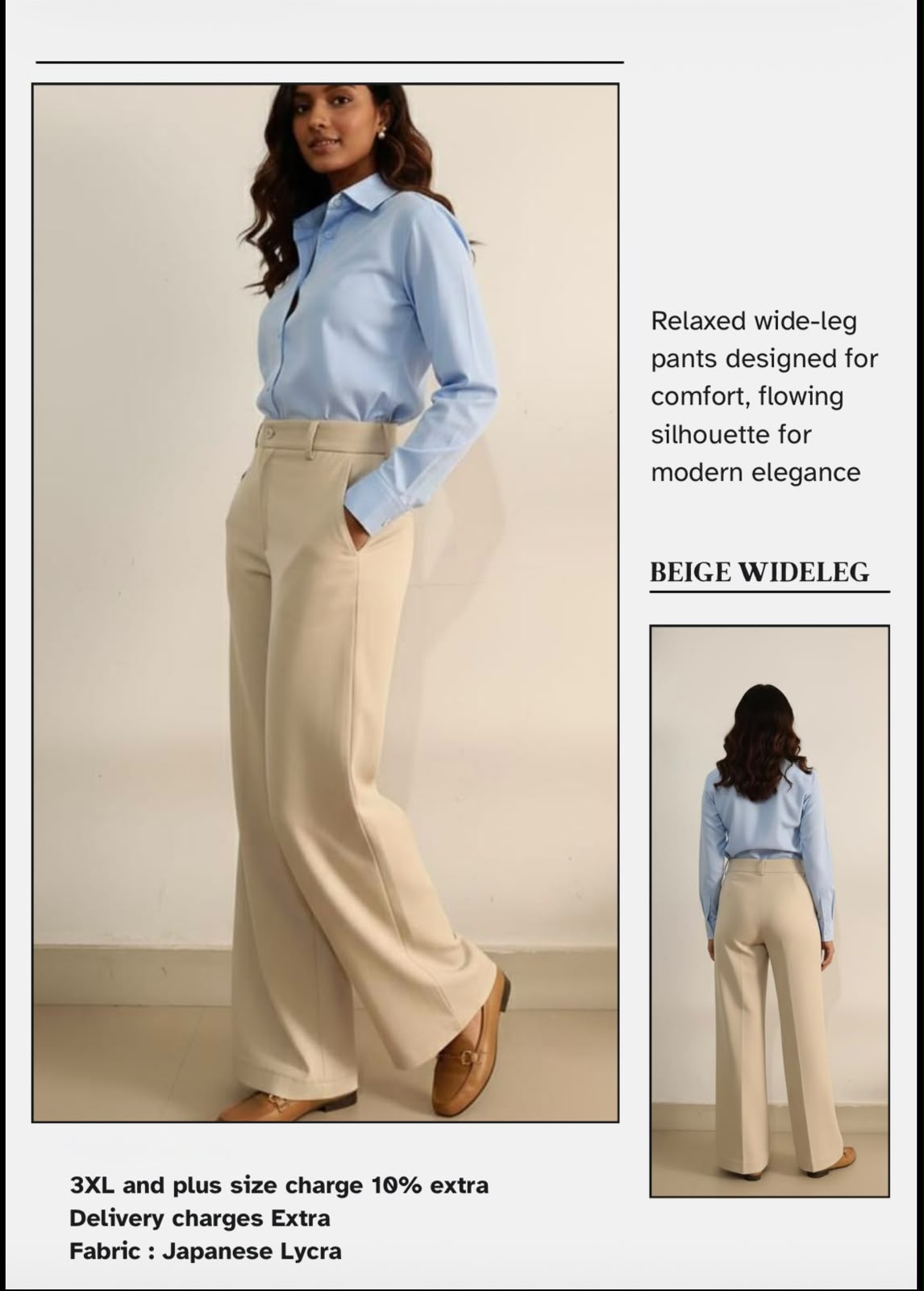 Beige wideleg