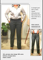 Straight fit pine green pant