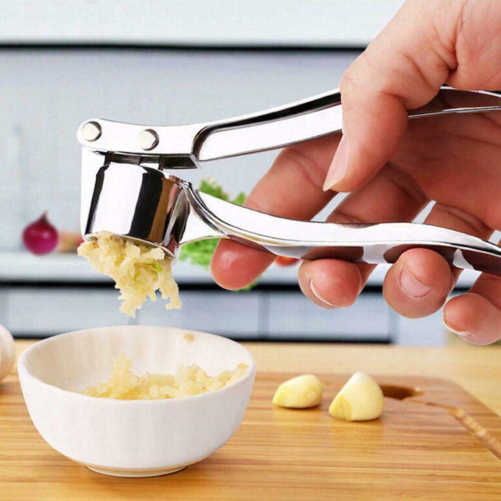 Stainless Steel Heavy Duty Home Kitchen Garlic Press Crusher Squeezer Presser Masher Mincer Hand Tool - UNOFLASH