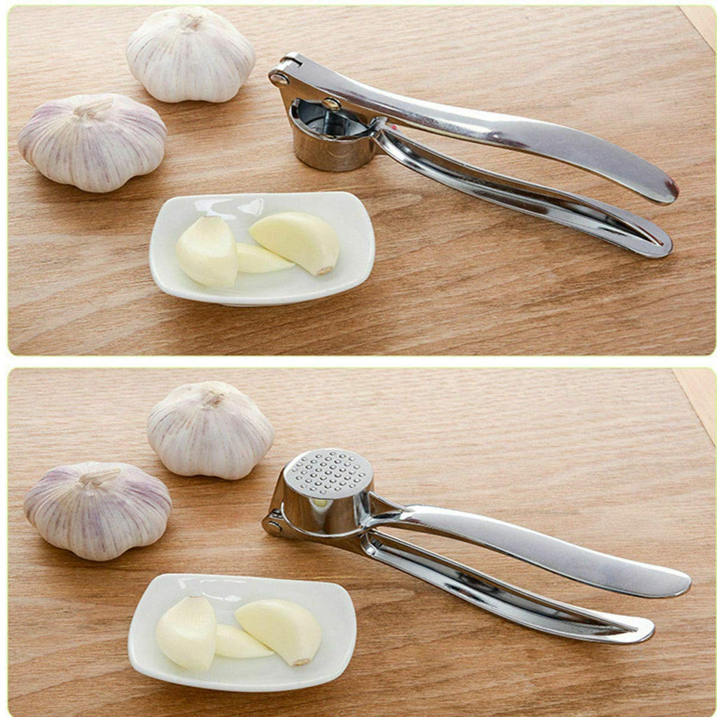 Stainless Steel Heavy Duty Home Kitchen Garlic Press Crusher Squeezer Presser Masher Mincer Hand Tool - UNOFLASH