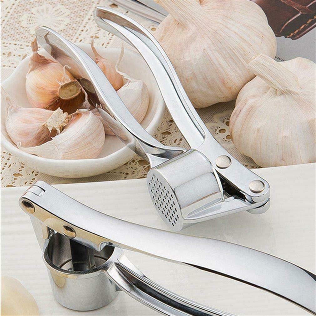 Stainless Steel Heavy Duty Home Kitchen Garlic Press Crusher Squeezer Presser Masher Mincer Hand Tool - UNOFLASH