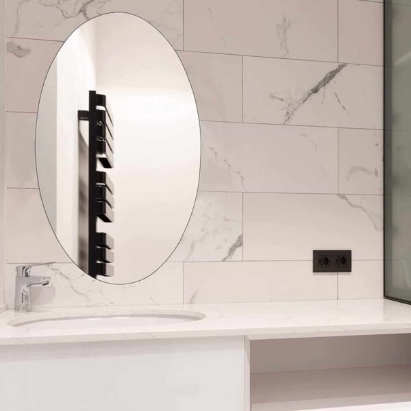 Unbreakable Plastic Sheet New Oval Shape Wall Sticker Mirror for Bathroom - UNOFLASH